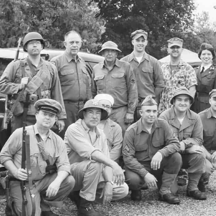 Group photo of WWII soldiers and support staff
